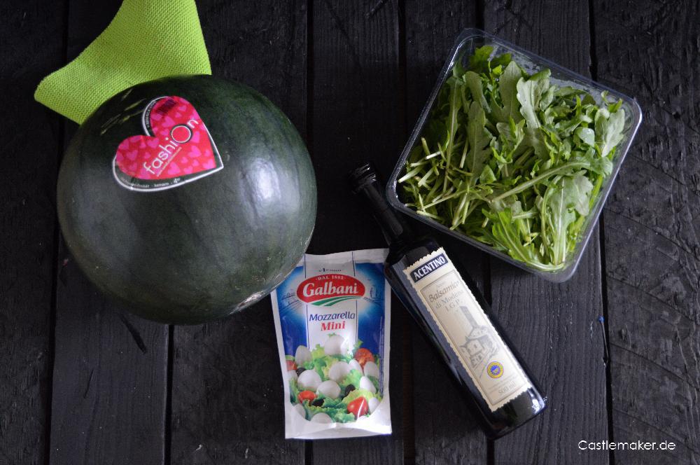 Melonen-Salat mit Rucola und Mozzarella Rezept Lifestyle-Blog Castlemaker melonensalat