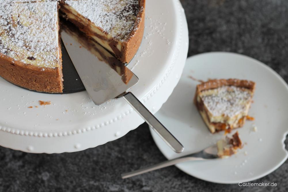 Rezept cremiger Schokoladenkaesekuchen mit Aprikosen - Chocolate Cheesecake Castlemaker Lifestyle-Blog
