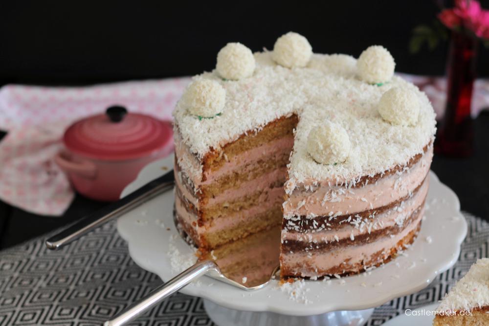 raffaellotorte kokostorte semi naked cake mit himbeer-kokos-creme castlemaker lifestyle-blog foodblogger