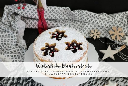 Weihnachtstorte Wintertorte Rezept Leckere Blaubeertorte mit winterlichem Touch - semi naked cake Castlemaker Foodblog aus Baden