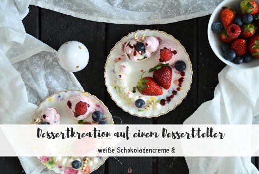 dessertkreation mit weisser schokoladencreme und himbeercreme auf dessertteller Castlemaker lifestyle-blog Foodblog aus baden Rezept Dessert (2)