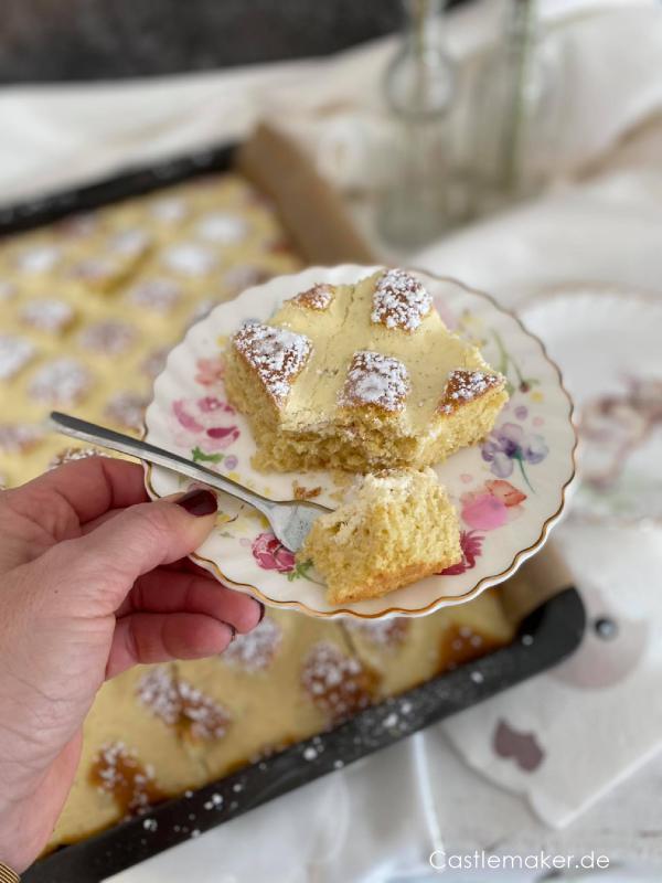 Fluffiger Steppdeckenkuchen - so einfach mit Quarkgitter ...