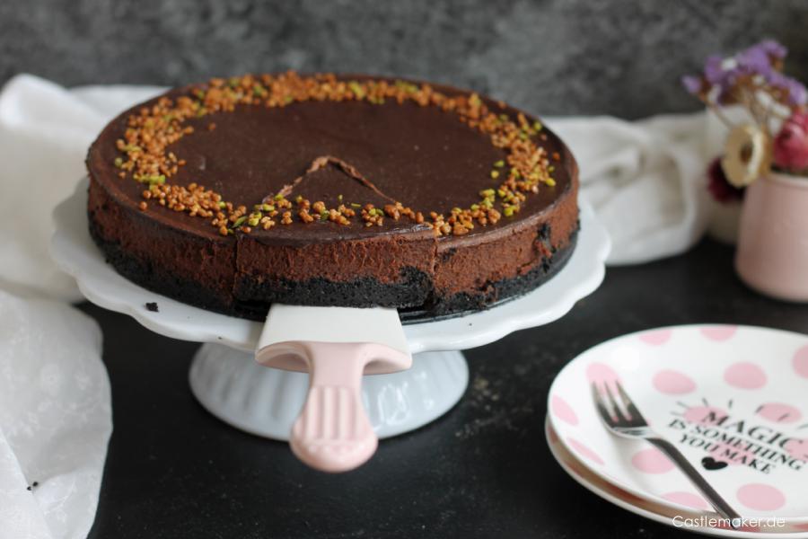 cremiger schokoladenkaesekuchen mit oreoboden castlemaker foodblog