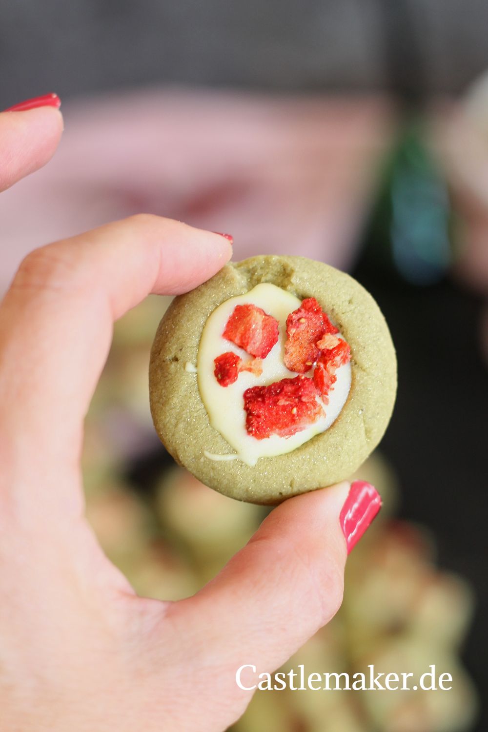 strawberry matcha cookies erdbeer-matcha-plaetzchen rezept castlemaker